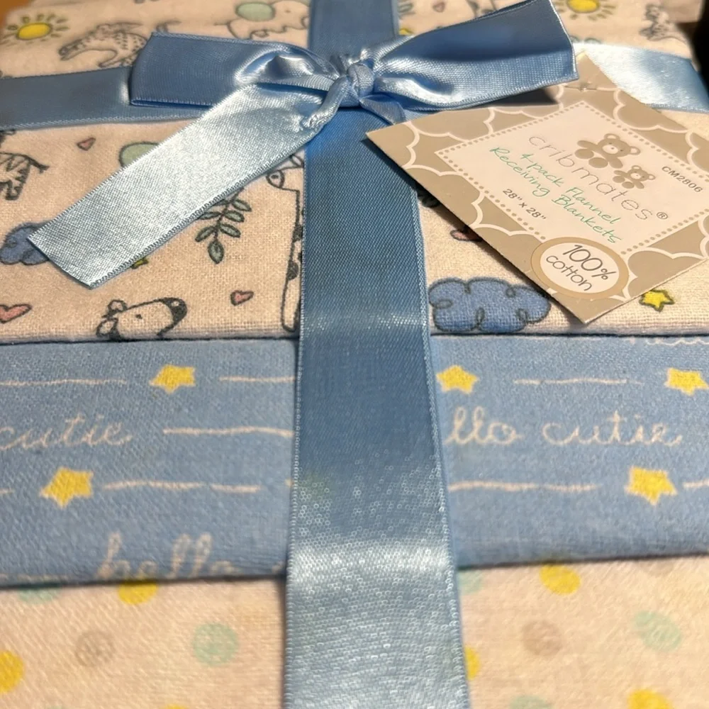 100% COTTON 4 PACK RECEIVING BLANKETS - Picture 6 of 7